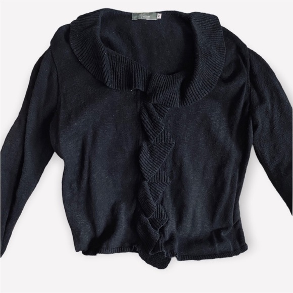 Willow VTG SWEATER CARDIGAN RUFFLE COLLAR DOUBLE BREASTED PEARL BUTTONS - Picture 3 of 9